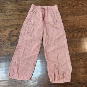 Athleta Mauve Linen Wide Leg Pants